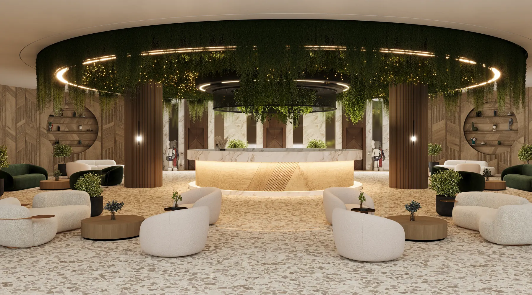 Seacross - Lobby Luxury — 3D architectural rendering by KONTEXT