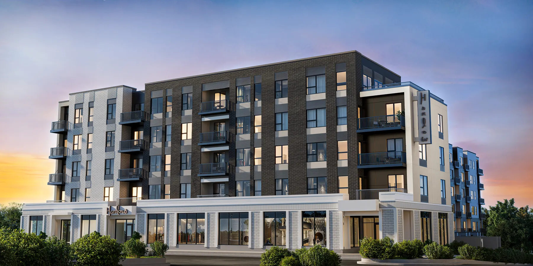 Harlow — Roers Harlow Exterior Site View F — 3D architectural rendering by KONTEXT