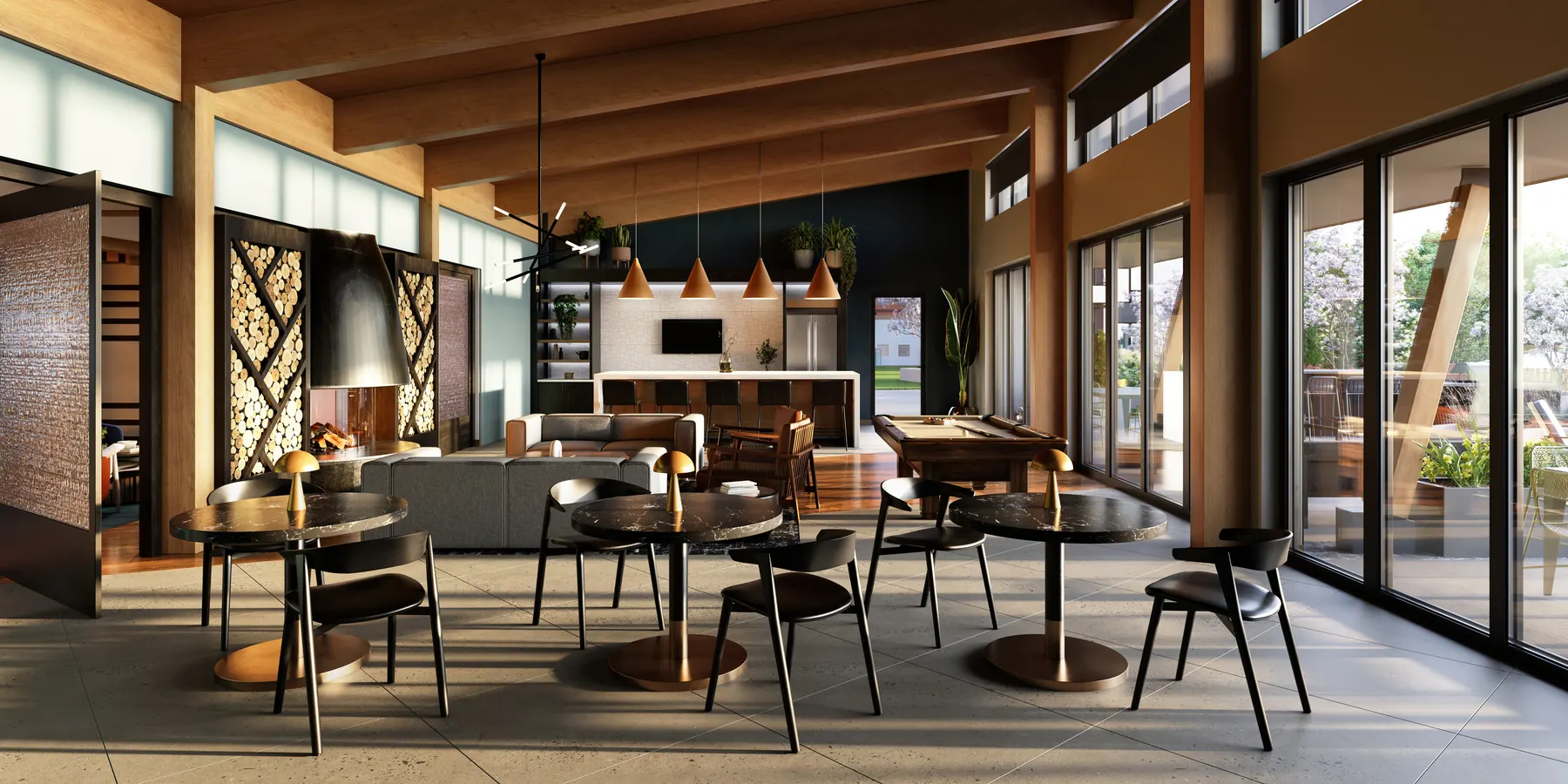 Greco Shoreview Clubroom F — 3D architectural rendering by KONTEXT