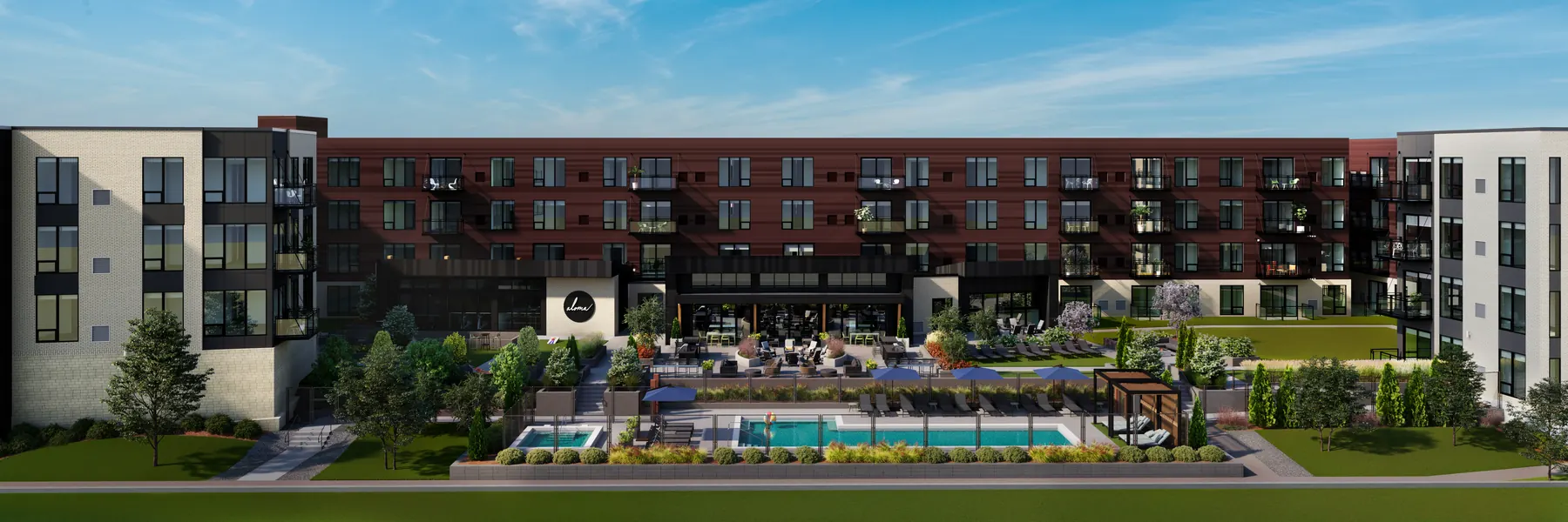 Greco Shoreview ExteriorBack F — 3D architectural rendering by KONTEXT