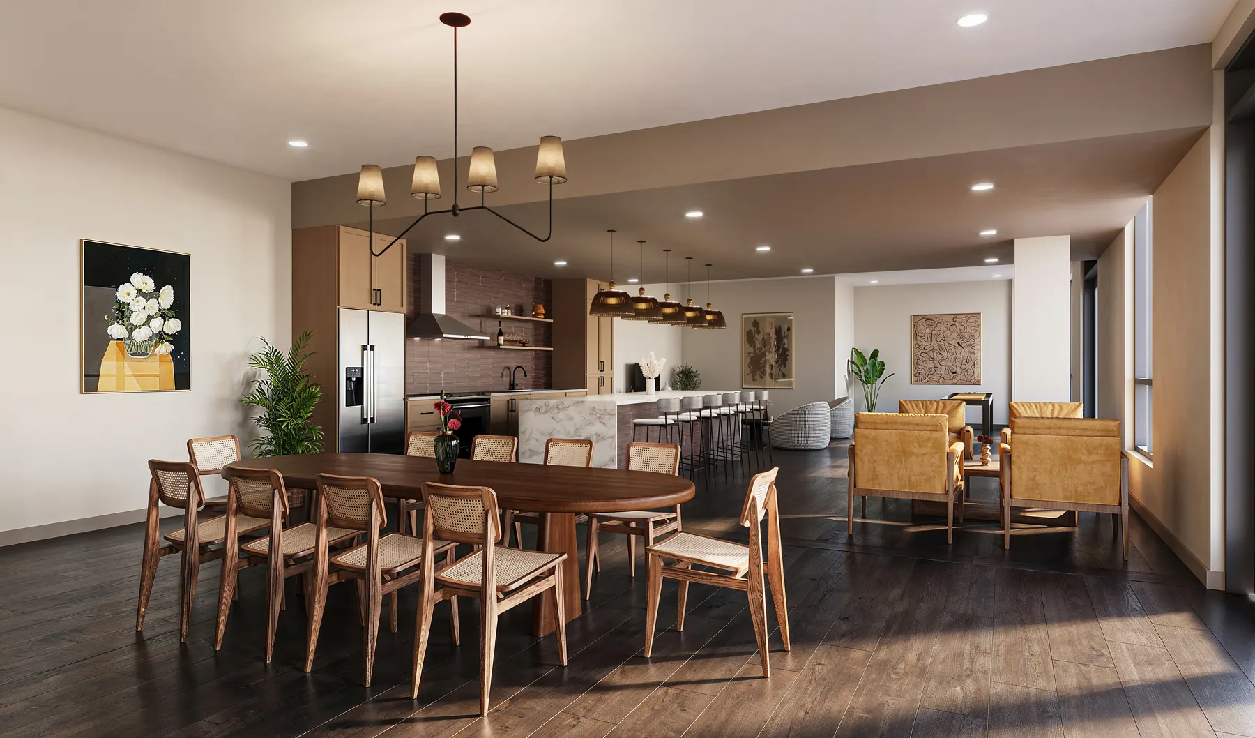 Roers Harlow Amenity CommunityRoom F — 3D architectural rendering by KONTEXT