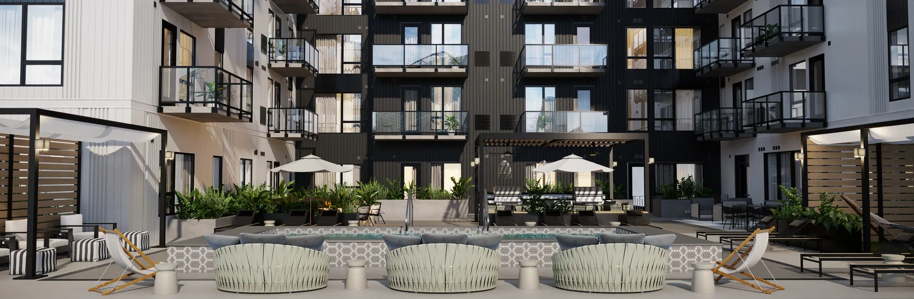 Forte PoolDeck F 01 — 3D architectural rendering by KONTEXT