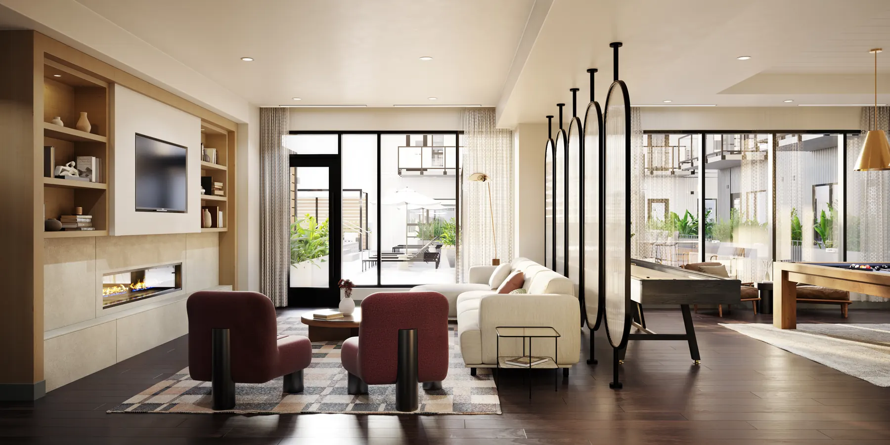 Forte on the Park — Forte Clubroom F 02 — 3D architectural rendering by KONTEXT