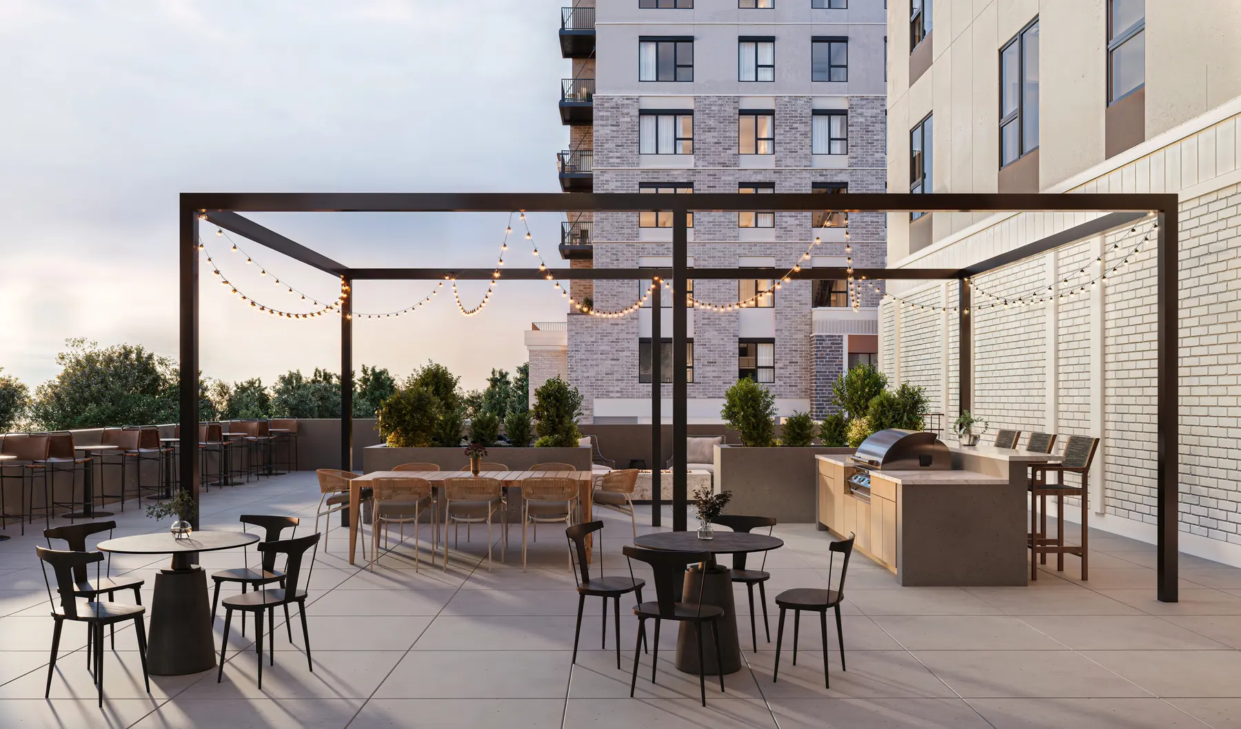 Roers Harlow Exterior Terrace F — 3D architectural rendering by KONTEXT